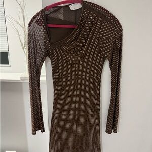 ASOS Brown and Black Sparkly Dress